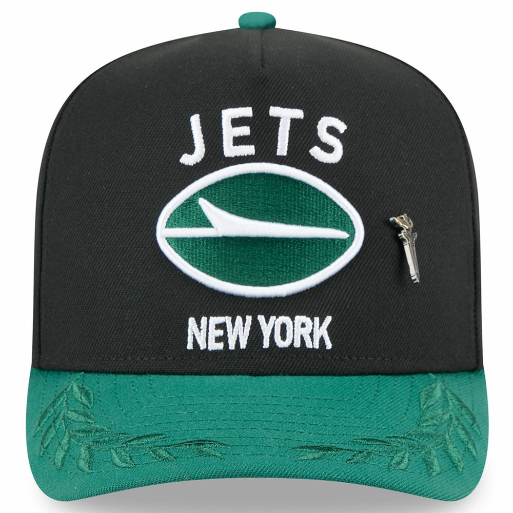 New York Jets New Era 2025 NFL Draft On Stage A-Frame 59FIFTY Fitted Hat Black/Green