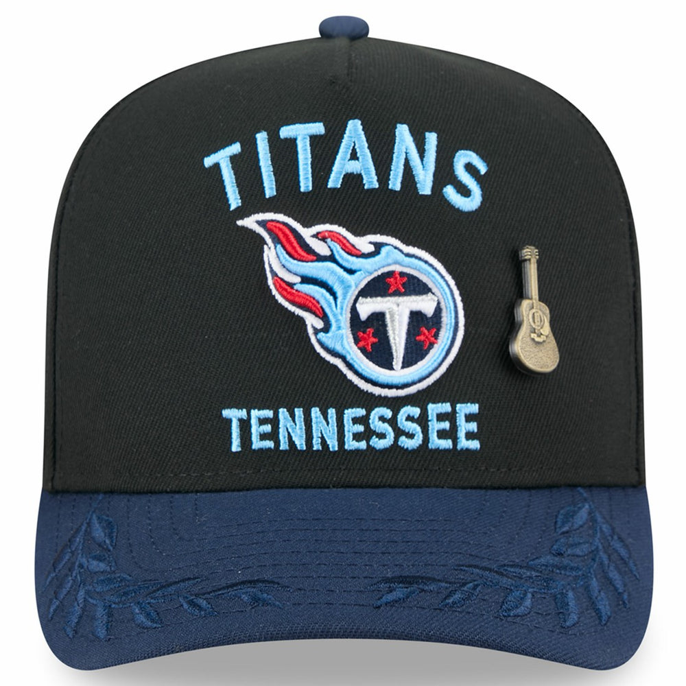Tennessee Titans New Era 2025 NFL Draft On Stage A-Frame 59FIFTY Fitted Hat Black/Navy