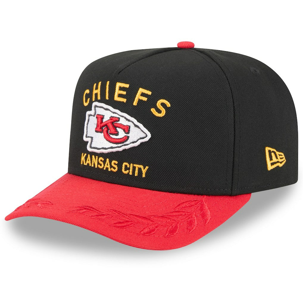 Kansas City Chiefs New Era 2025 NFL Draft A-Frame 9FIFTY Snapback Hat Black/Red