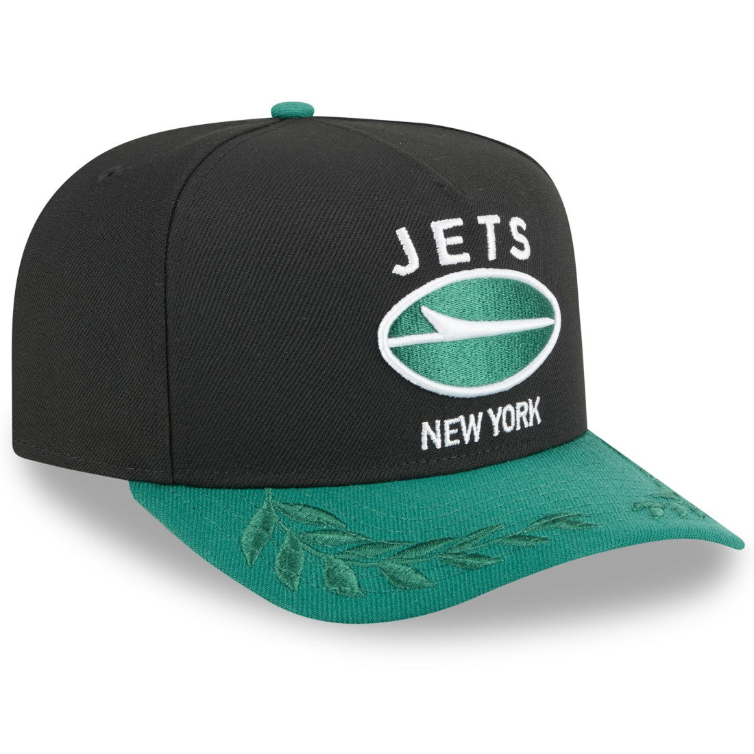 New York Jets New Era 2025 NFL Draft A-Frame 9FIFTY Snapback Hat Black/Green