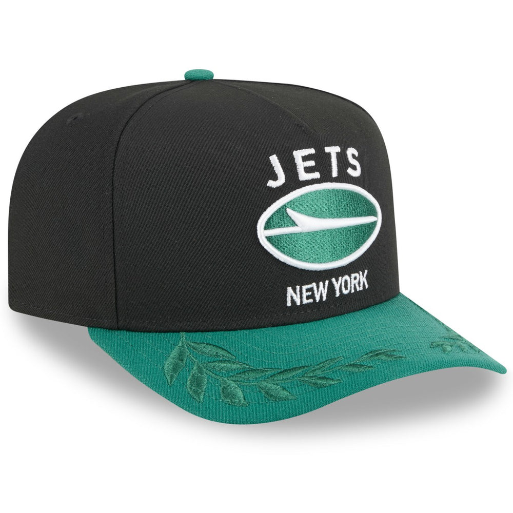 New York Jets New Era 2025 NFL Draft A-Frame 9FIFTY Snapback Hat Black/Green