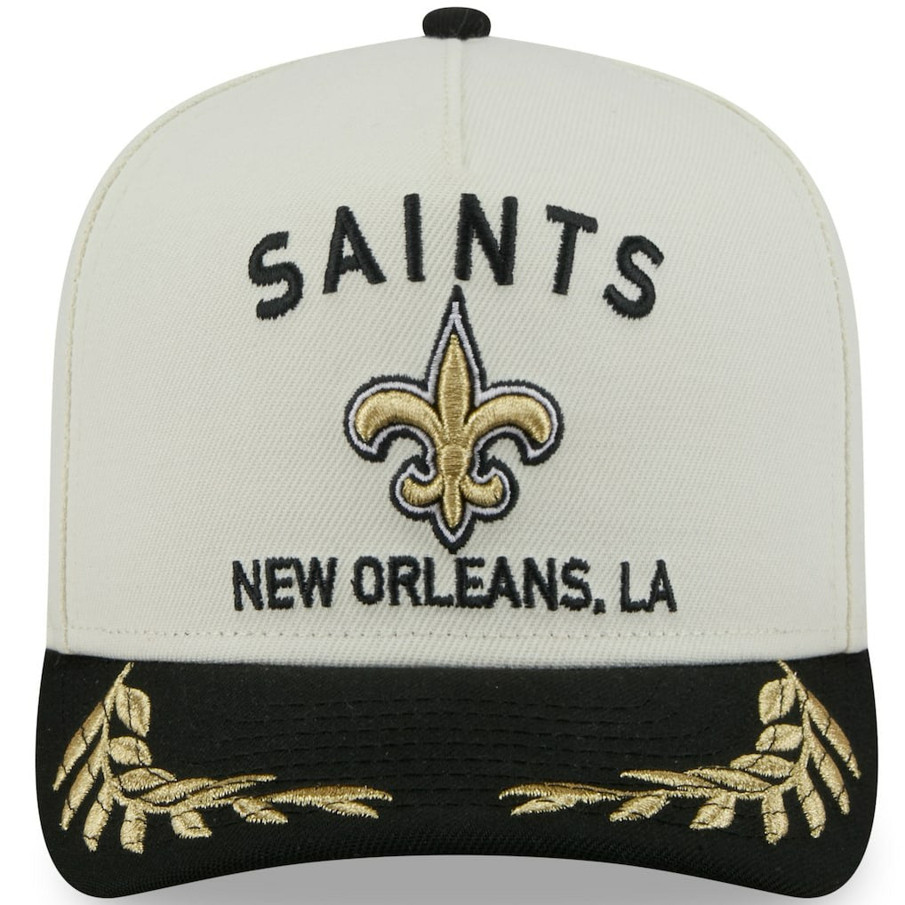 New Orleans Saints New Era 2025 NFL Draft A-Frame 9FIFTY Snapback Hat Cream/Black