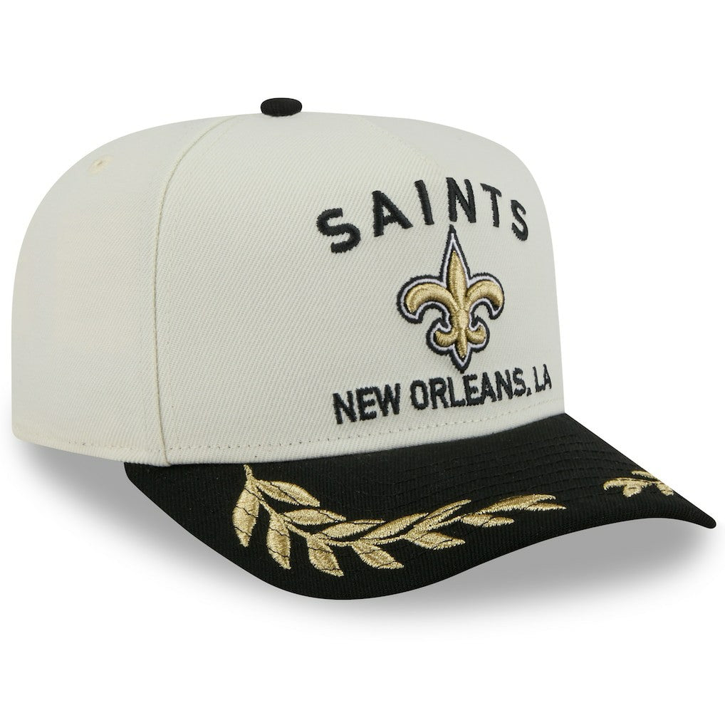New Orleans Saints New Era 2025 NFL Draft A-Frame 9FIFTY Snapback Hat Cream/Black