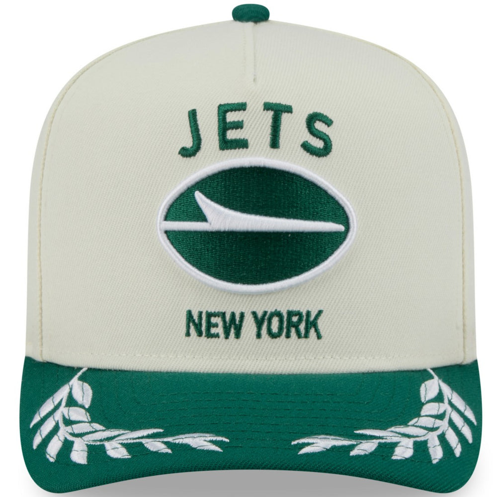 New York Jets New Era 2025 NFL Draft A-Frame 9FIFTY Snapback Hat Cream/Green