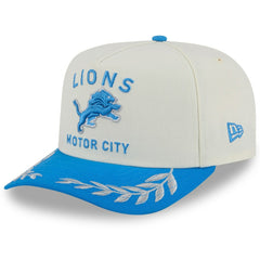 Detroit Lions New Era 2025 NFL Draft A-Frame 9FIFTY Snapback Hat Cream/Blue