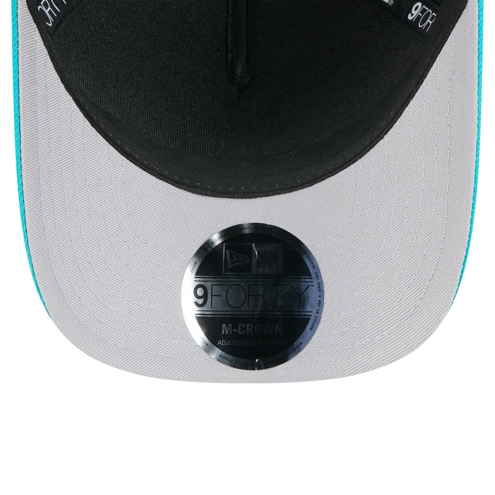 Miami Dolphins New Era 2025 NFL Draft 9FORTY A-Frame M-Crown Adjustable Hat Black/Aqua