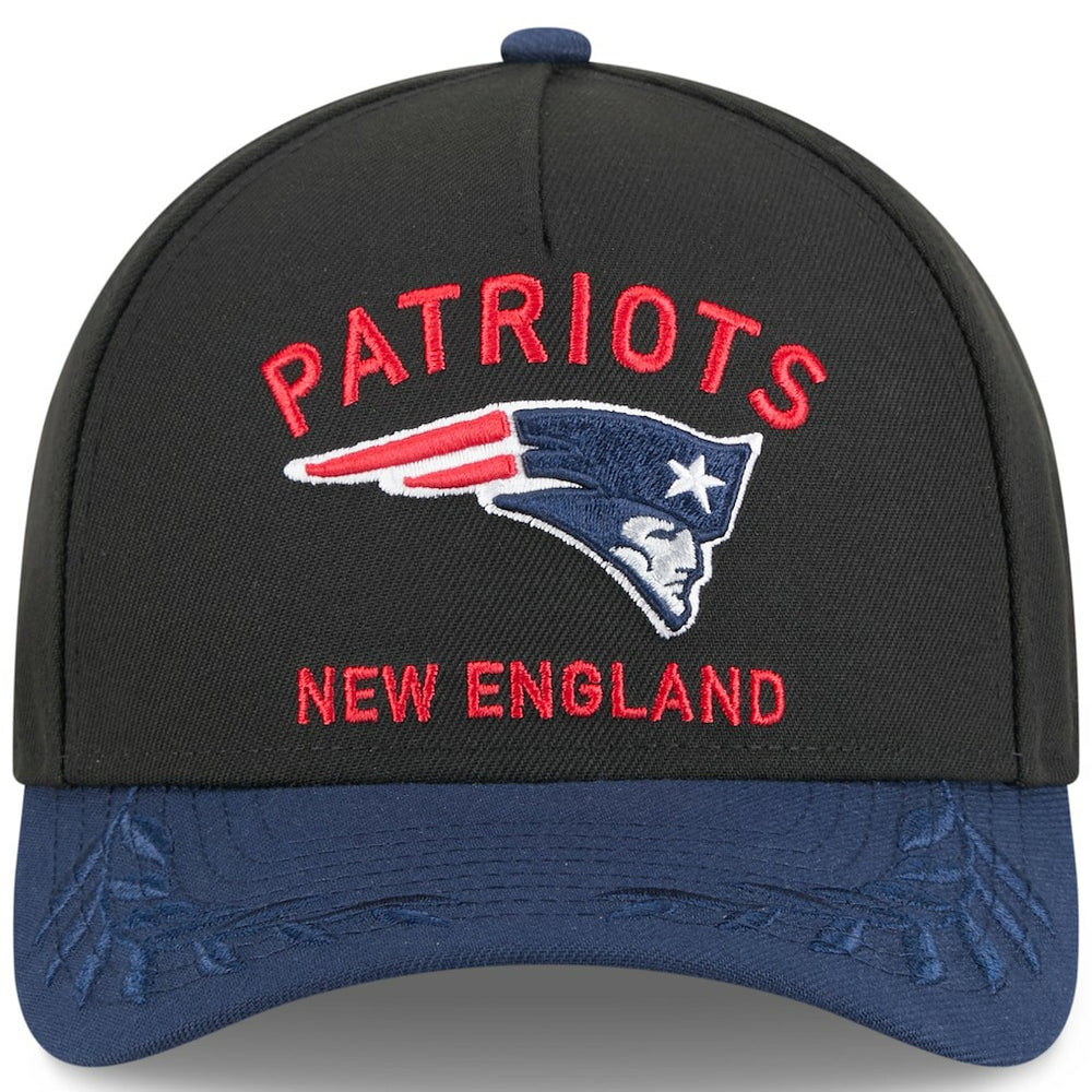New England Patriots New Era 2025 NFL Draft 9FORTY A-Frame M-Crown Adjustable Hat Black/Navy