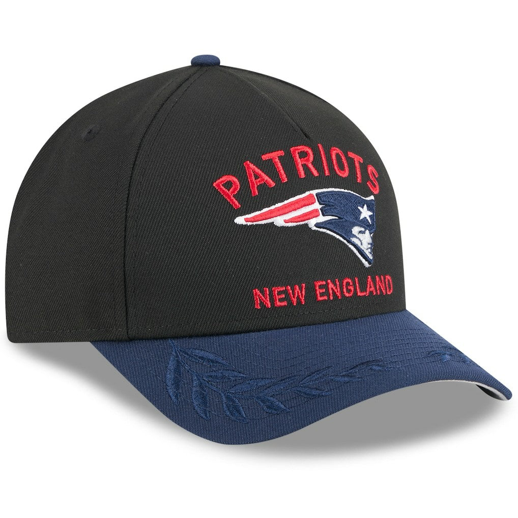 New England Patriots New Era 2025 NFL Draft 9FORTY A-Frame M-Crown Adjustable Hat Black/Navy