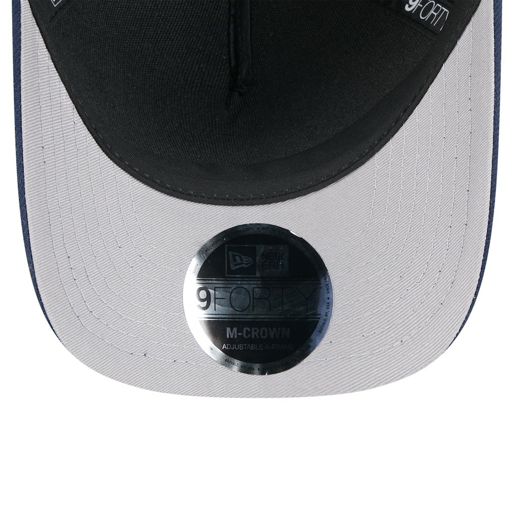 New England Patriots New Era 2025 NFL Draft 9FORTY A-Frame M-Crown Adjustable Hat Black/Navy