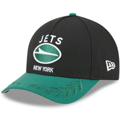 New York Jets New Era 2025 NFL Draft 9FORTY A-Frame M-Crown Adjustable Hat Black/Green