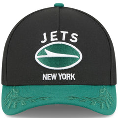 New York Jets New Era 2025 NFL Draft 9FORTY A-Frame M-Crown Adjustable Hat Black/Green