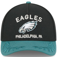 Philadelphia Eagles New Era 2025 NFL Draft 9FORTY A-Frame M-Crown Adjustable Hat Black/Midnight Green