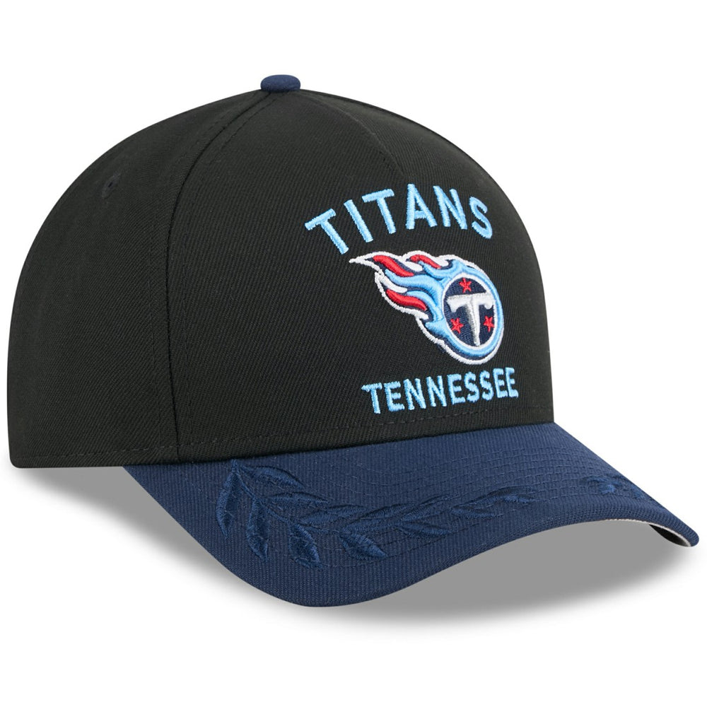 Tennessee Titans New Era 2025 NFL Draft 9FORTY A-Frame M-Crown Adjustable Hat Black/Navy