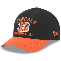 Cincinnati Bengals New Era 2025 NFL Draft 9FORTY A-Frame M-Crown Adjustable Hat Black/Orange