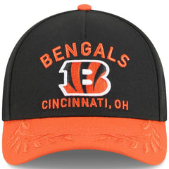 Cincinnati Bengals New Era 2025 NFL Draft 9FORTY A-Frame M-Crown Adjustable Hat Black/Orange