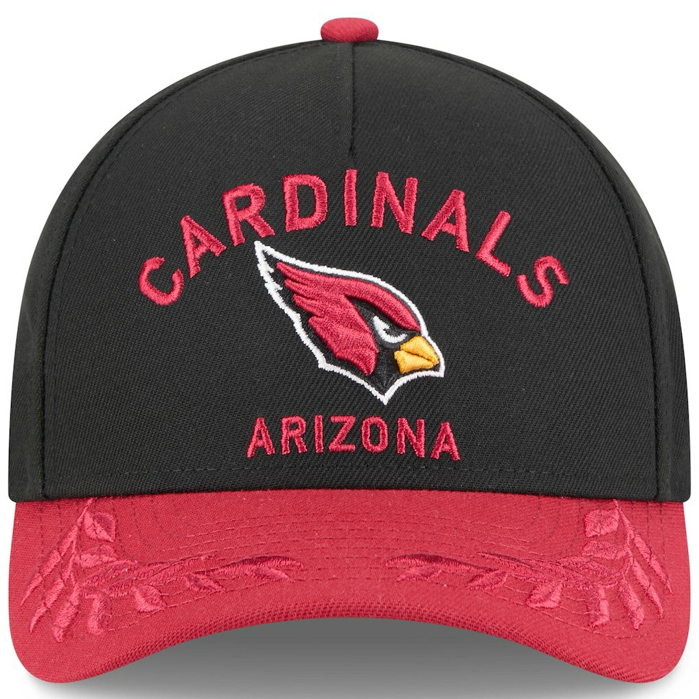 Arizona Cardinals New Era 2025 NFL Draft 9FORTY A-Frame M-Crown Adjustable Hat Black/Cardinal
