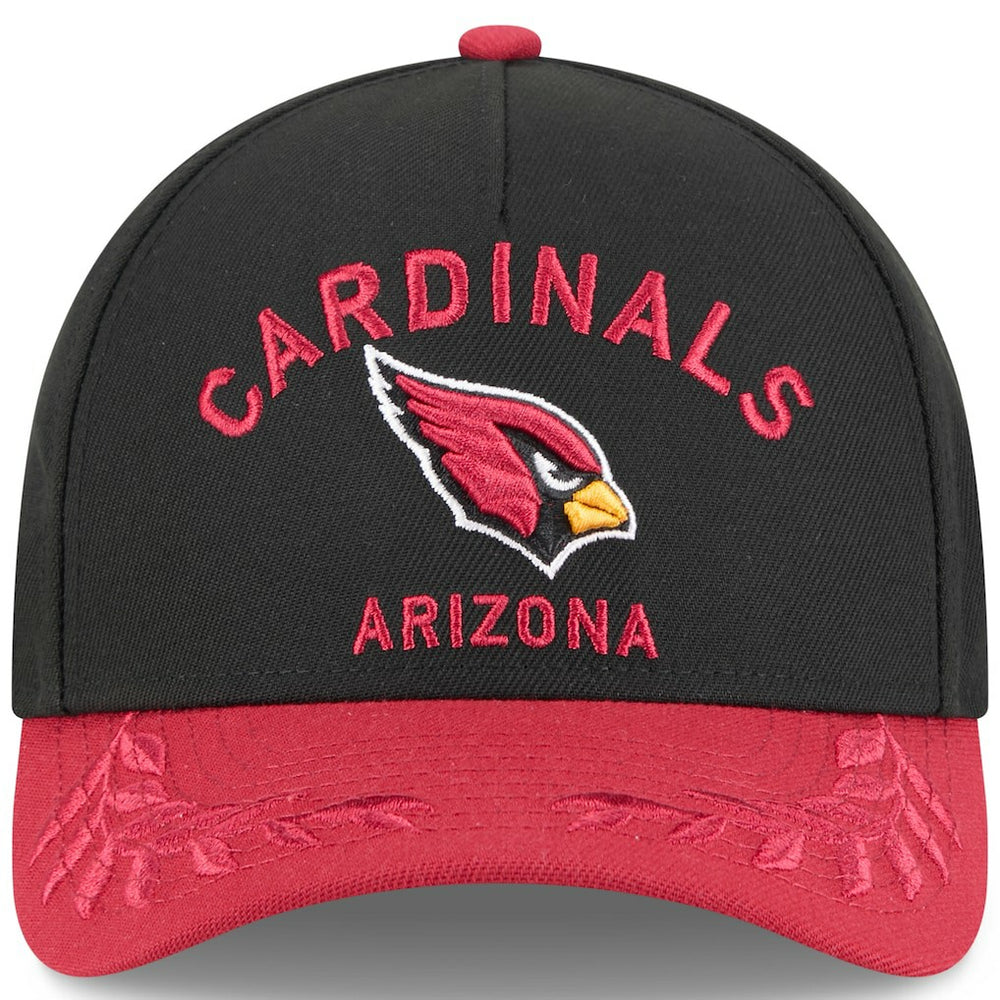 Arizona Cardinals New Era 2025 NFL Draft 9FORTY A-Frame M-Crown Adjustable Hat Black/Cardinal
