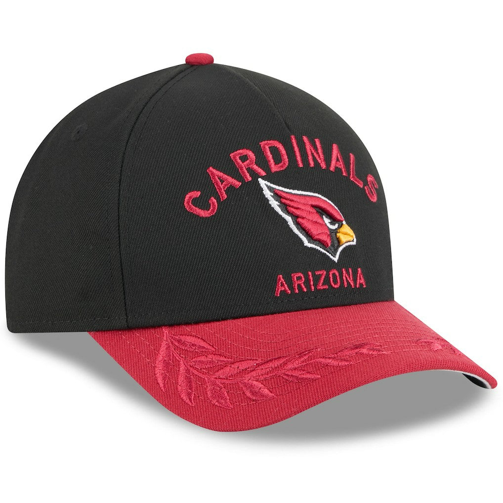 Arizona Cardinals New Era 2025 NFL Draft 9FORTY A-Frame M-Crown Adjustable Hat Black/Cardinal