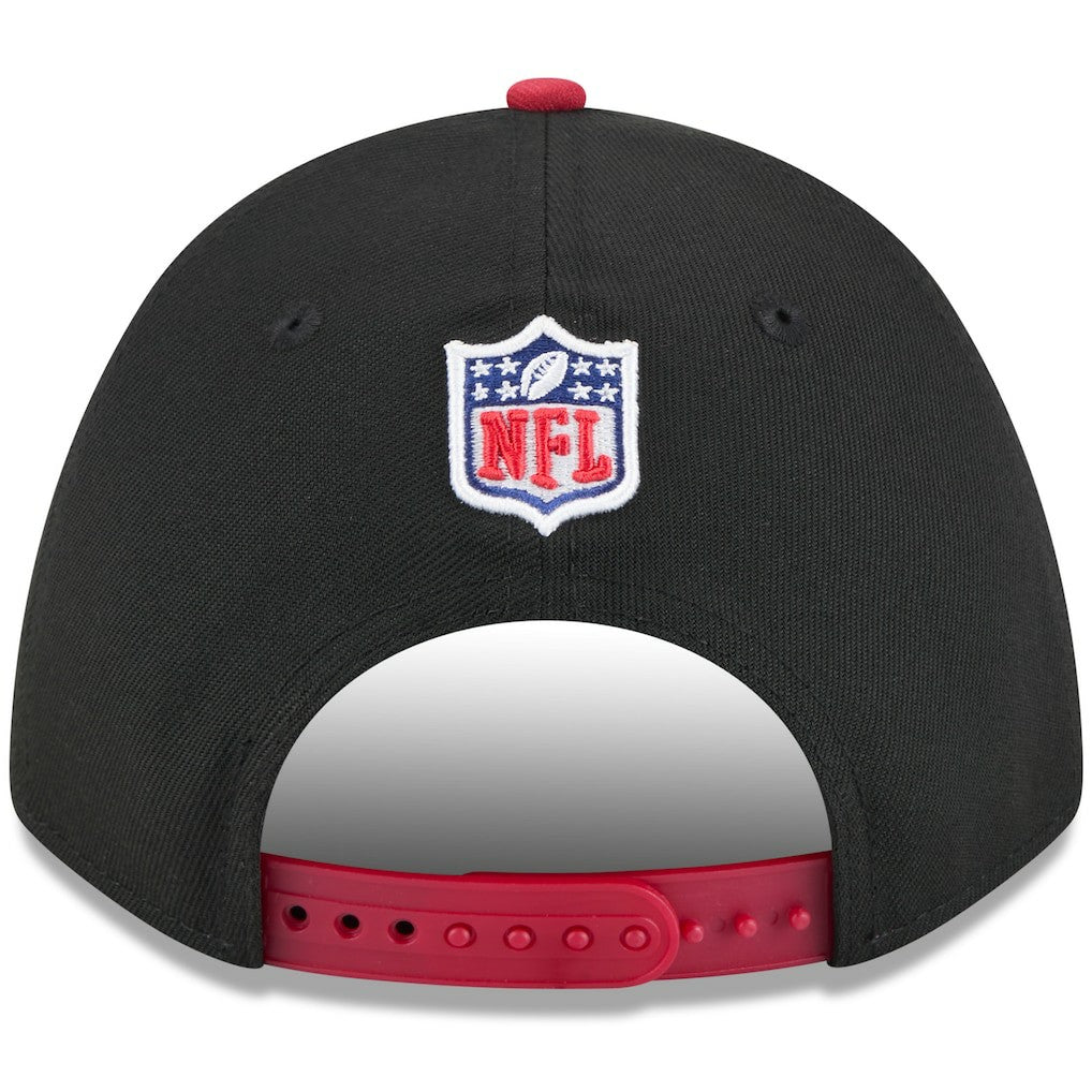 Arizona Cardinals New Era 2025 NFL Draft 9FORTY A-Frame M-Crown Adjustable Hat Black/Cardinal
