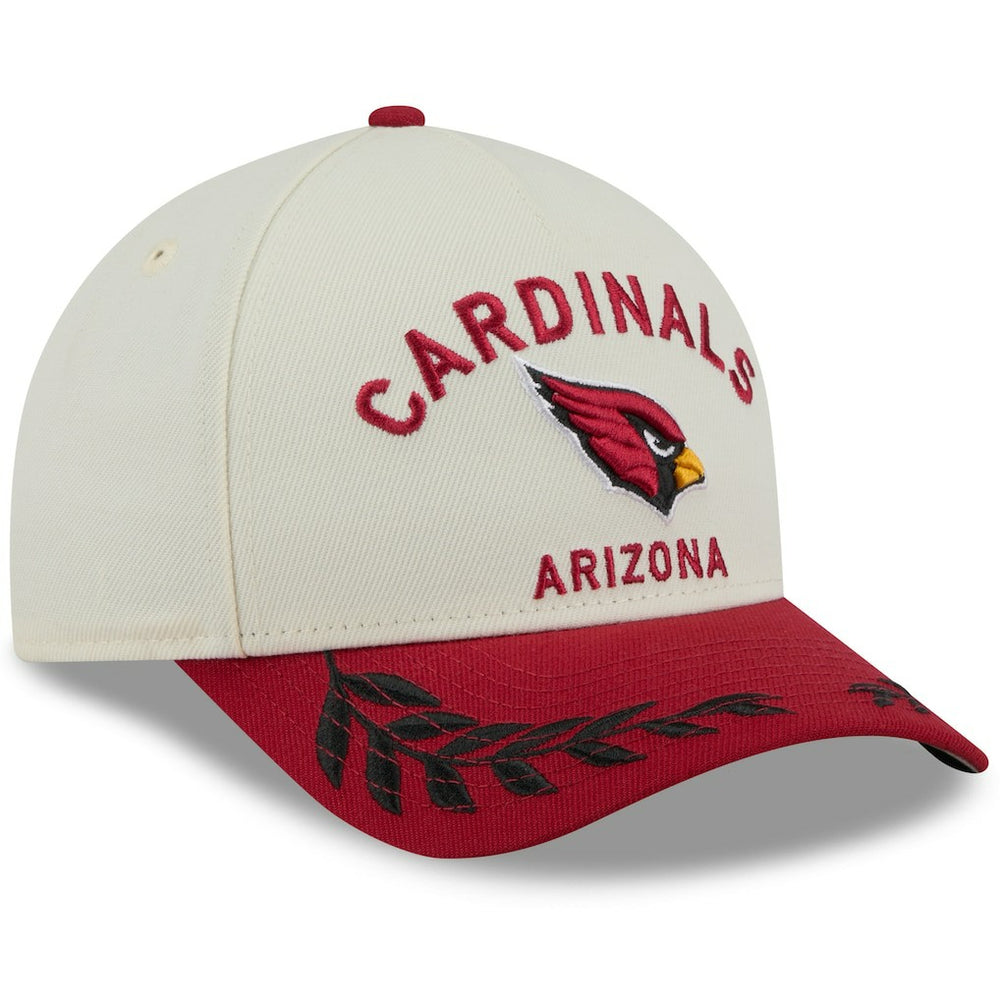 Arizona Cardinals New Era 2025 NFL Draft 9FORTY A-Frame M-Crown Adjustable Hat Cream/Cardinal
