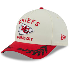 Kansas City Chiefs New Era 2025 NFL Draft 9FORTY A-Frame M-Crown Adjustable Hat Cream/Red