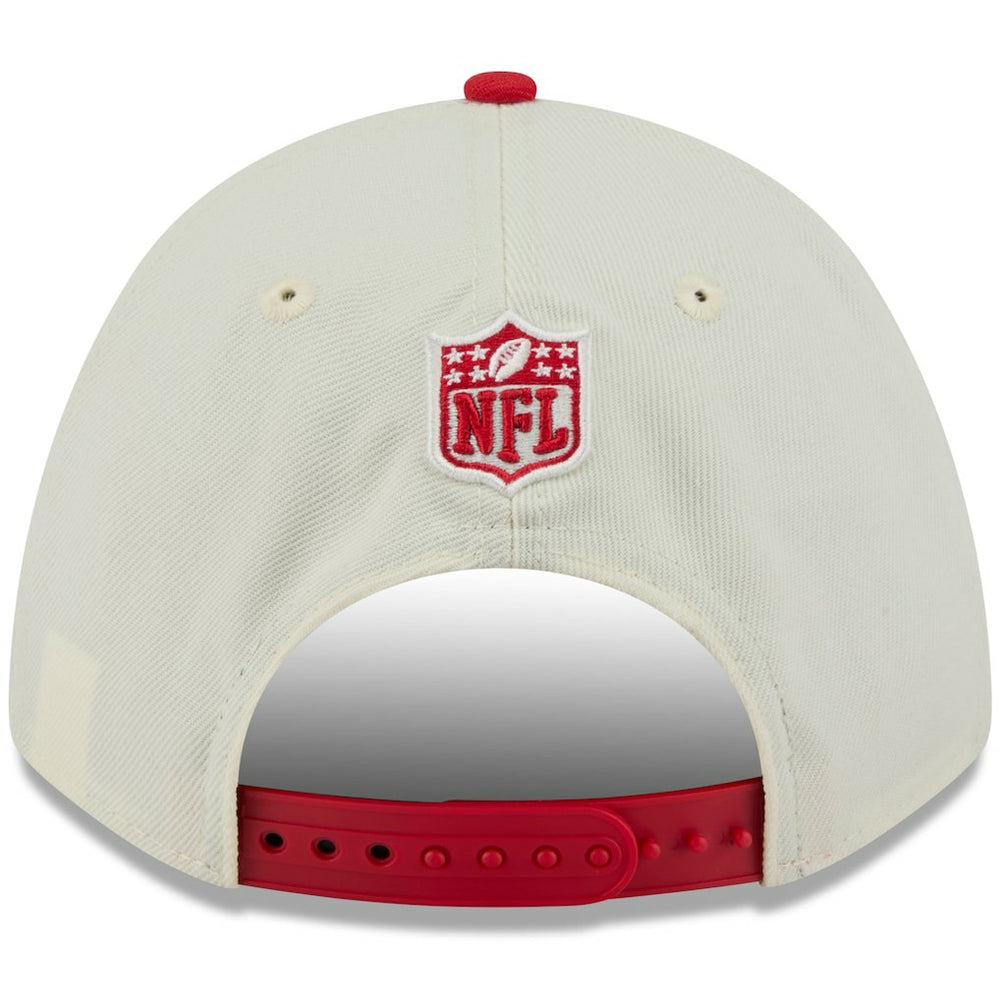 Kansas City Chiefs New Era 2025 NFL Draft 9FORTY A-Frame M-Crown Adjustable Hat Cream/Red