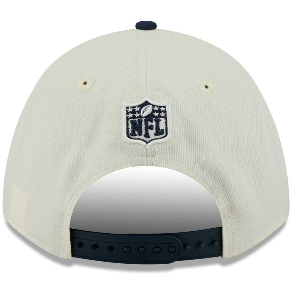 Tennessee Titans New Era 2025 NFL Draft 9FORTY A-Frame M-Crown Adjustable Hat Cream/Navy