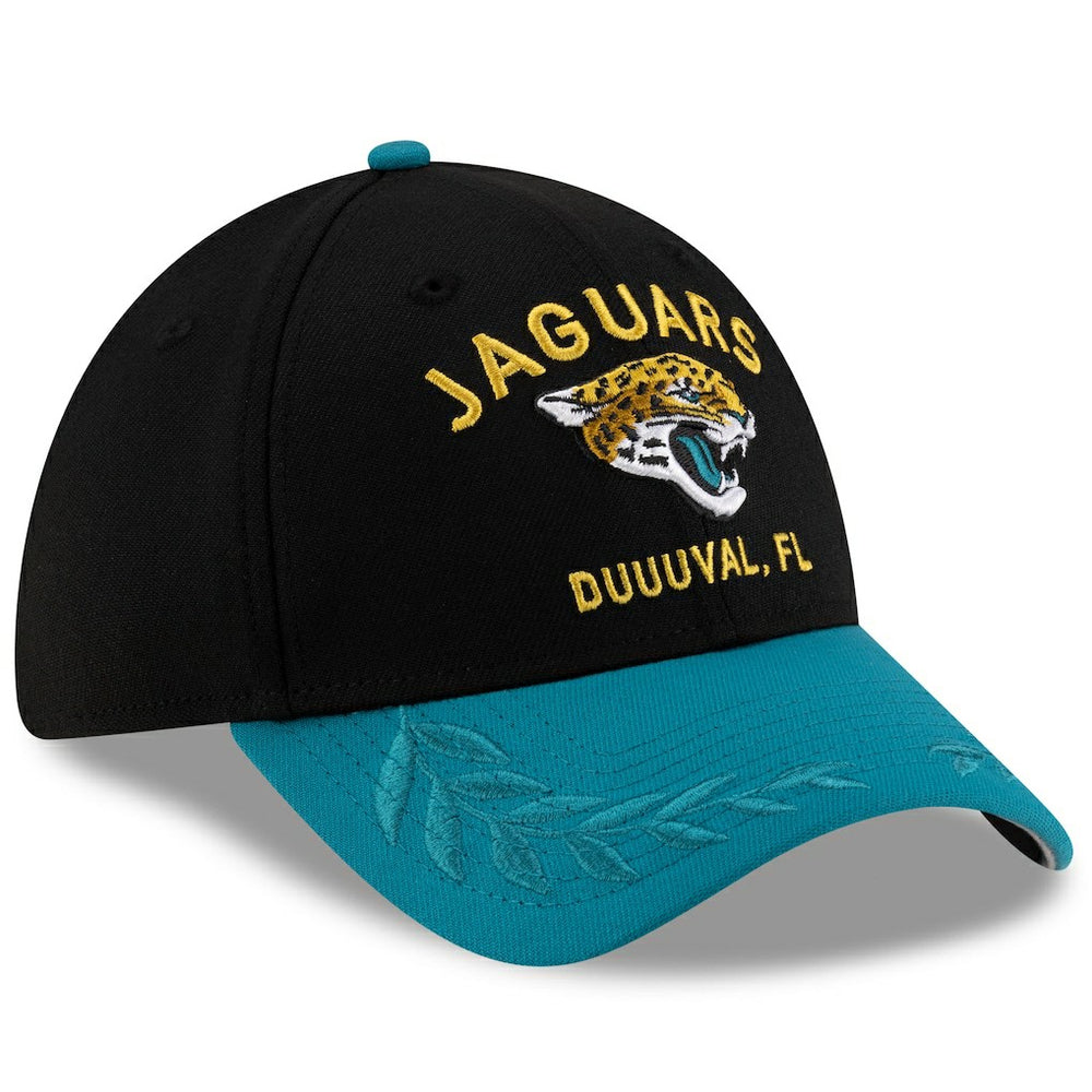 Jacksonville Jaguars New Era 2025 NFL Draft 39THIRTY Flex Hat Black/Teal