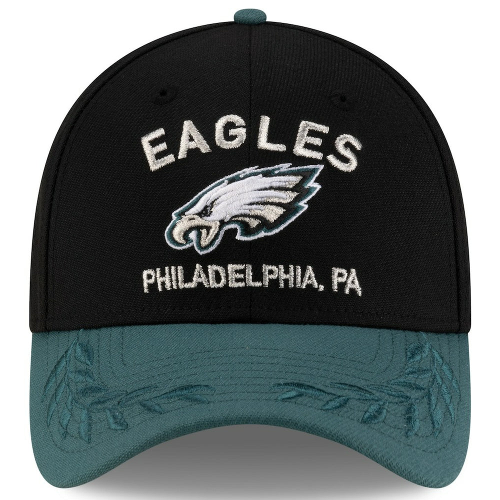 Philadelphia Eagles New Era 2025 NFL Draft 39THIRTY Flex Hat Black/Midnight Green