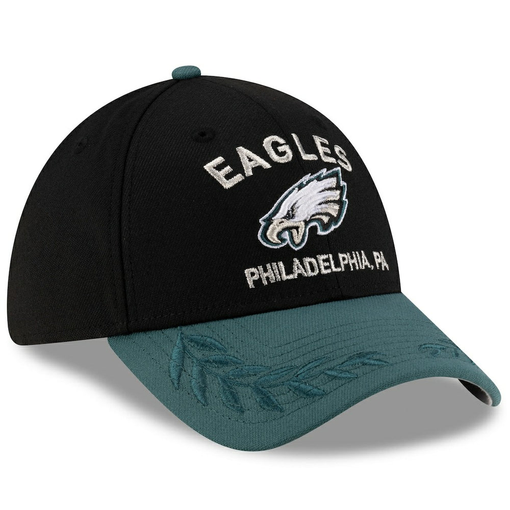 Philadelphia Eagles New Era 2025 NFL Draft 39THIRTY Flex Hat Black/Midnight Green