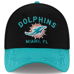 Miami Dolphins New Era 2025 NFL Draft 39THIRTY Flex Hat Black/Aqua