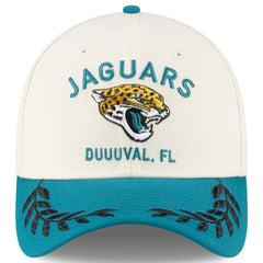 Jacksonville Jaguars New Era 2025 NFL Draft 39THIRTY Flex Hat Cream/Teal