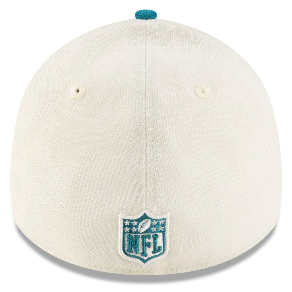 Jacksonville Jaguars New Era 2025 NFL Draft 39THIRTY Flex Hat Cream/Teal
