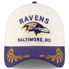 Baltimore Ravens New Era 2025 NFL Draft 39THIRTY Flex Hat Cream/Purple