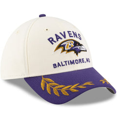 Baltimore Ravens New Era 2025 NFL Draft 39THIRTY Flex Hat Cream/Purple