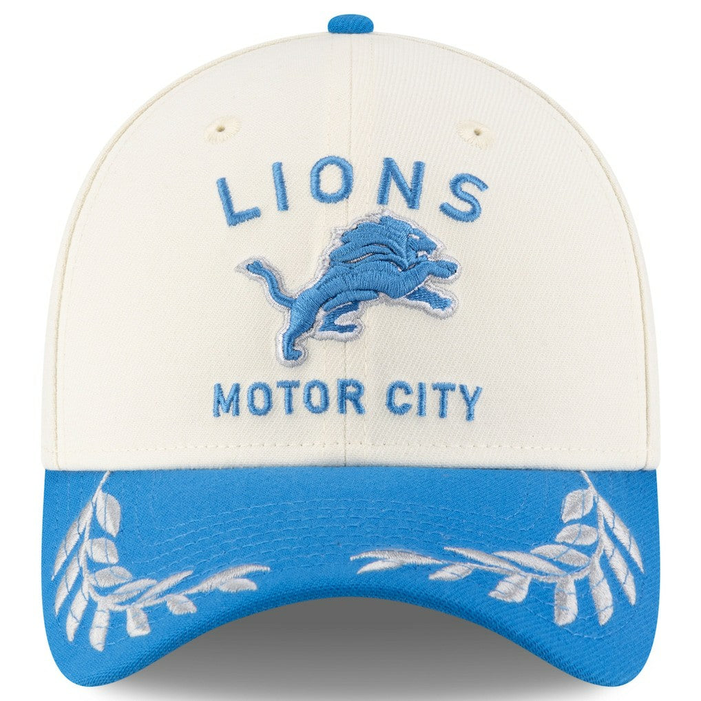 Detroit Lions New Era 2025 NFL Draft 39THIRTY Flex Hat Cream/Blue