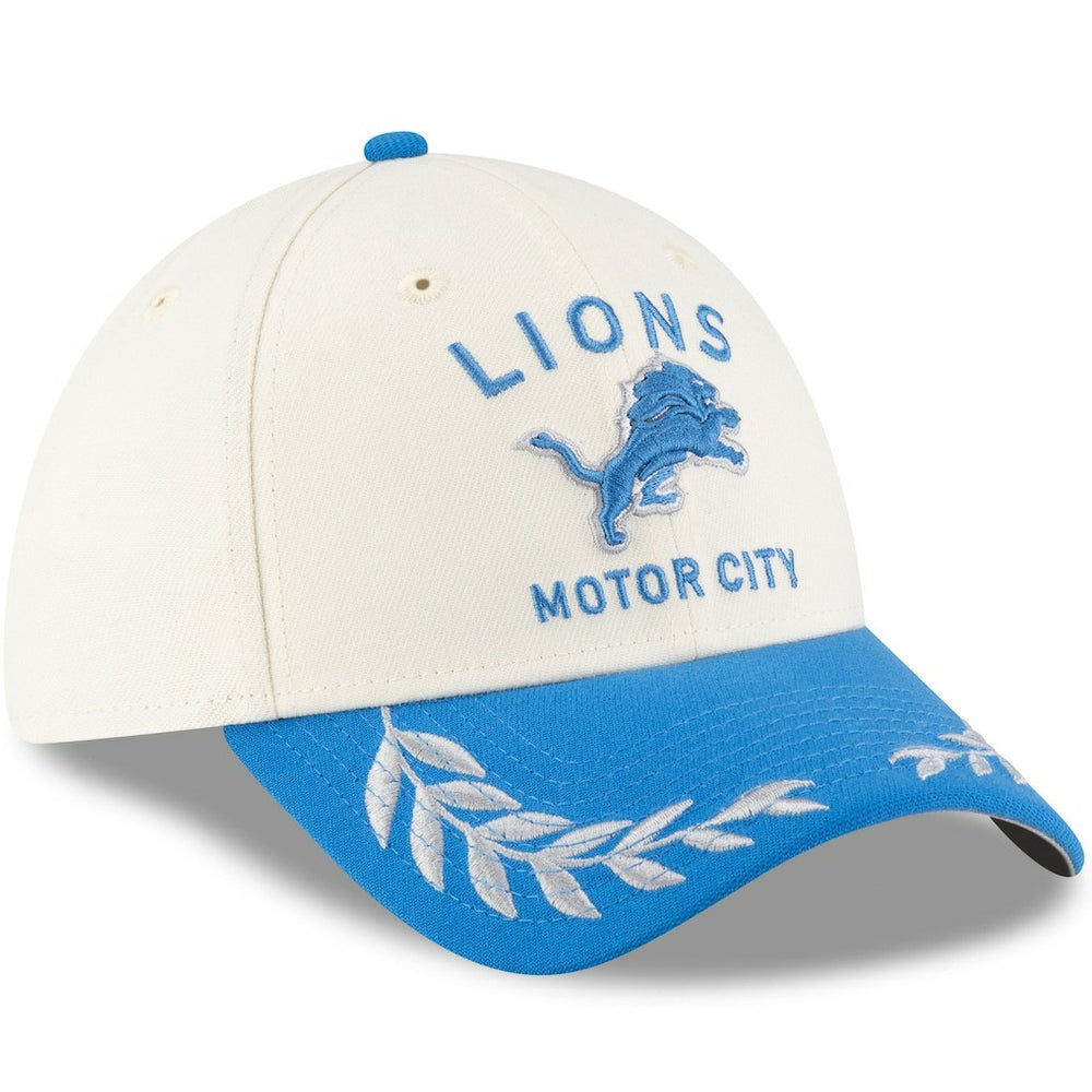 Detroit Lions New Era 2025 NFL Draft 39THIRTY Flex Hat Cream/Blue