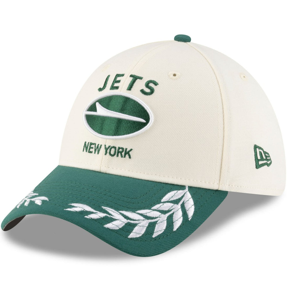 New York Jets New Era 2025 NFL Draft 39THIRTY Flex Hat Cream/Green