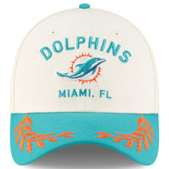 Miami Dolphins New Era 2025 NFL Draft 39THIRTY Flex Hat Cream/Aqua