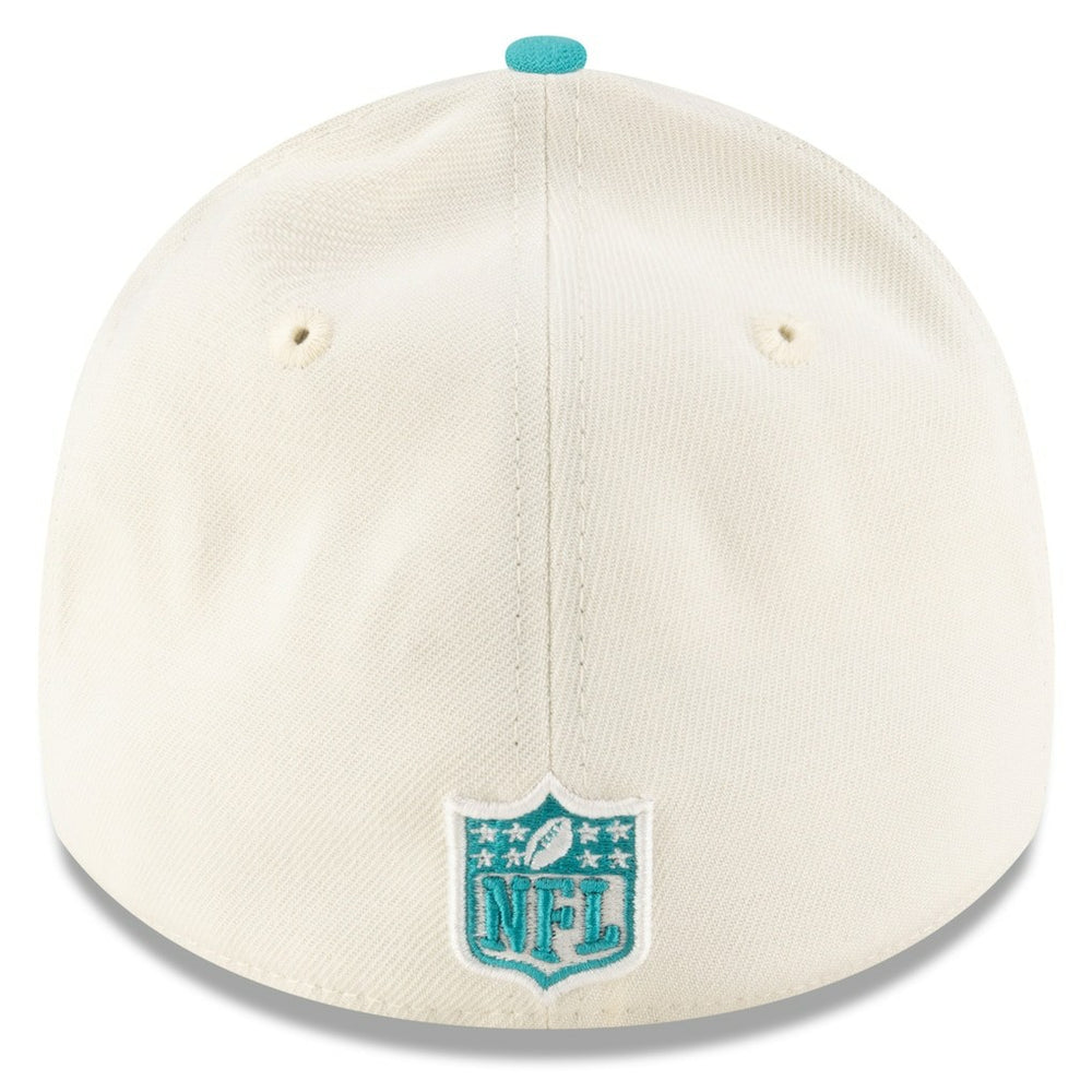 Miami Dolphins New Era 2025 NFL Draft 39THIRTY Flex Hat Cream/Aqua