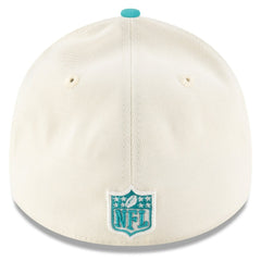 Miami Dolphins New Era 2025 NFL Draft 39THIRTY Flex Hat Cream/Aqua