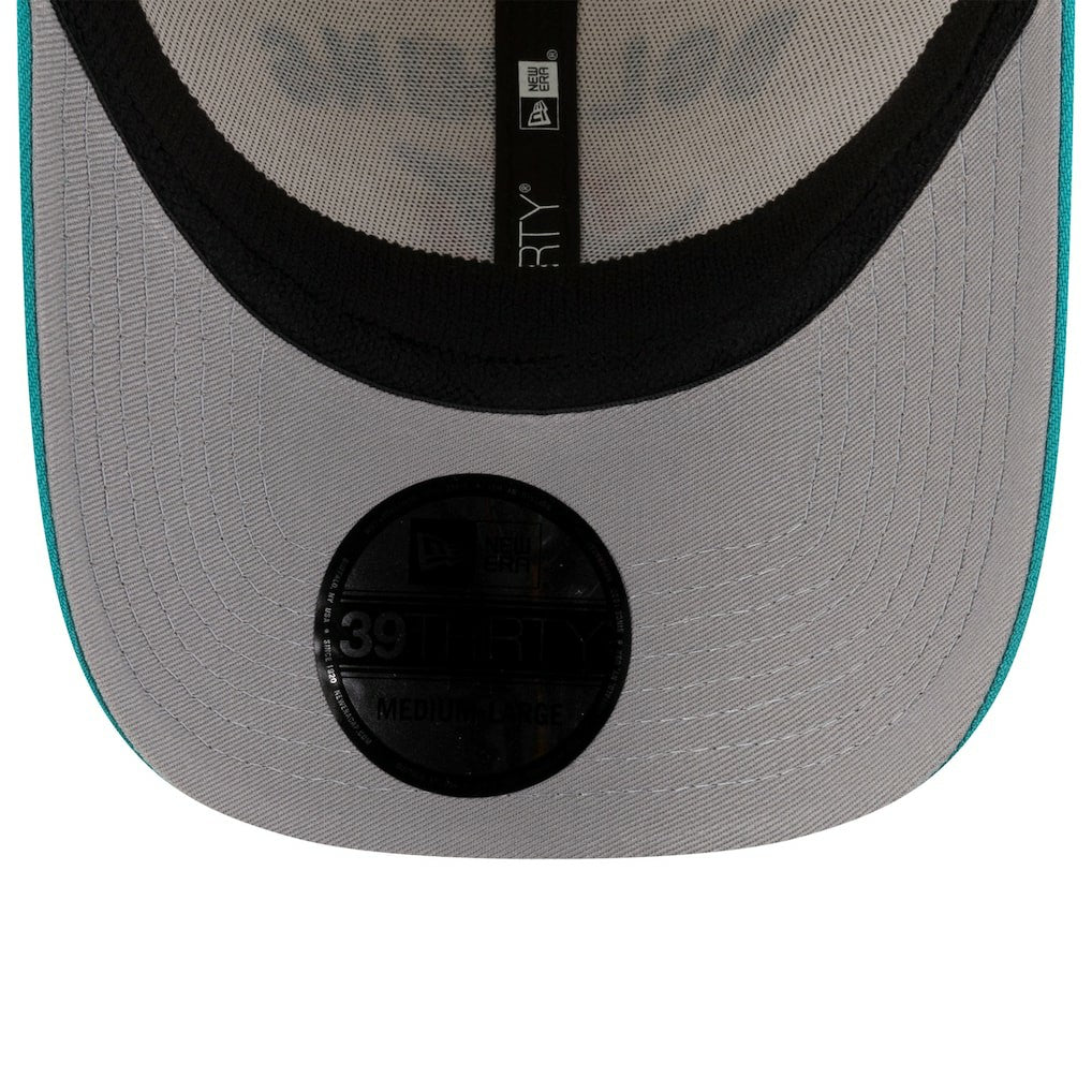 Miami Dolphins New Era 2025 NFL Draft 39THIRTY Flex Hat Cream/Aqua