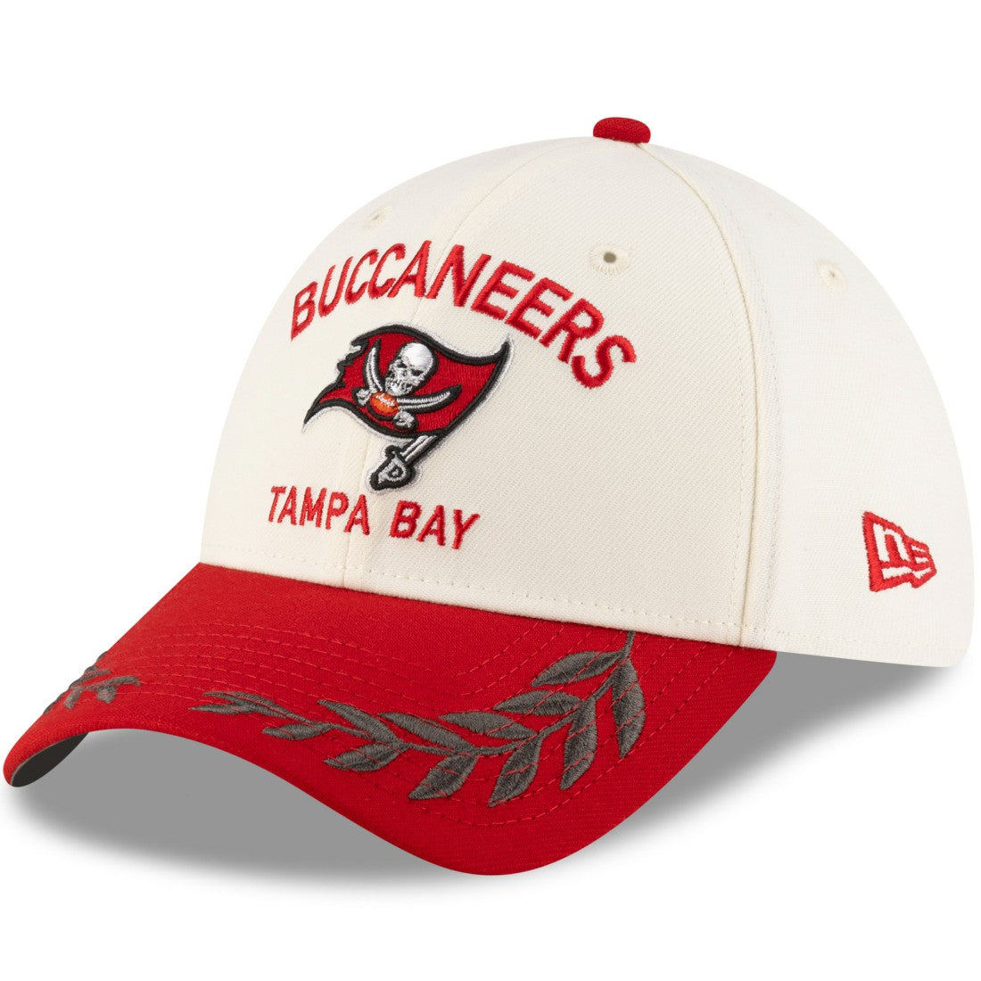 Tampa Bay Buccaneers New Era 2025 NFL Draft 39THIRTY Flex Hat Cream/Red