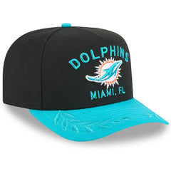Miami Dolphins New Era Youth 2025 NFL Draft A-Frame 9FIFTY Snapback Hat Black/Aqua
