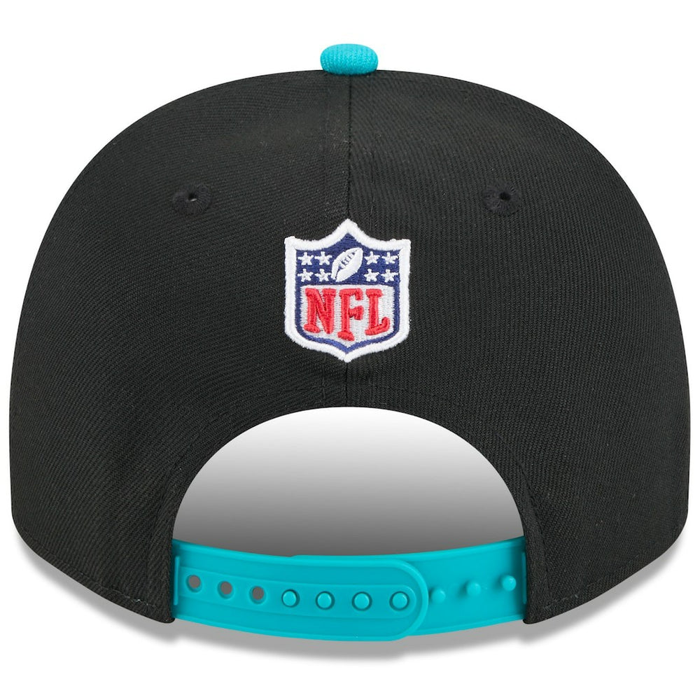 Miami Dolphins New Era Youth 2025 NFL Draft A-Frame 9FIFTY Snapback Hat Black/Aqua