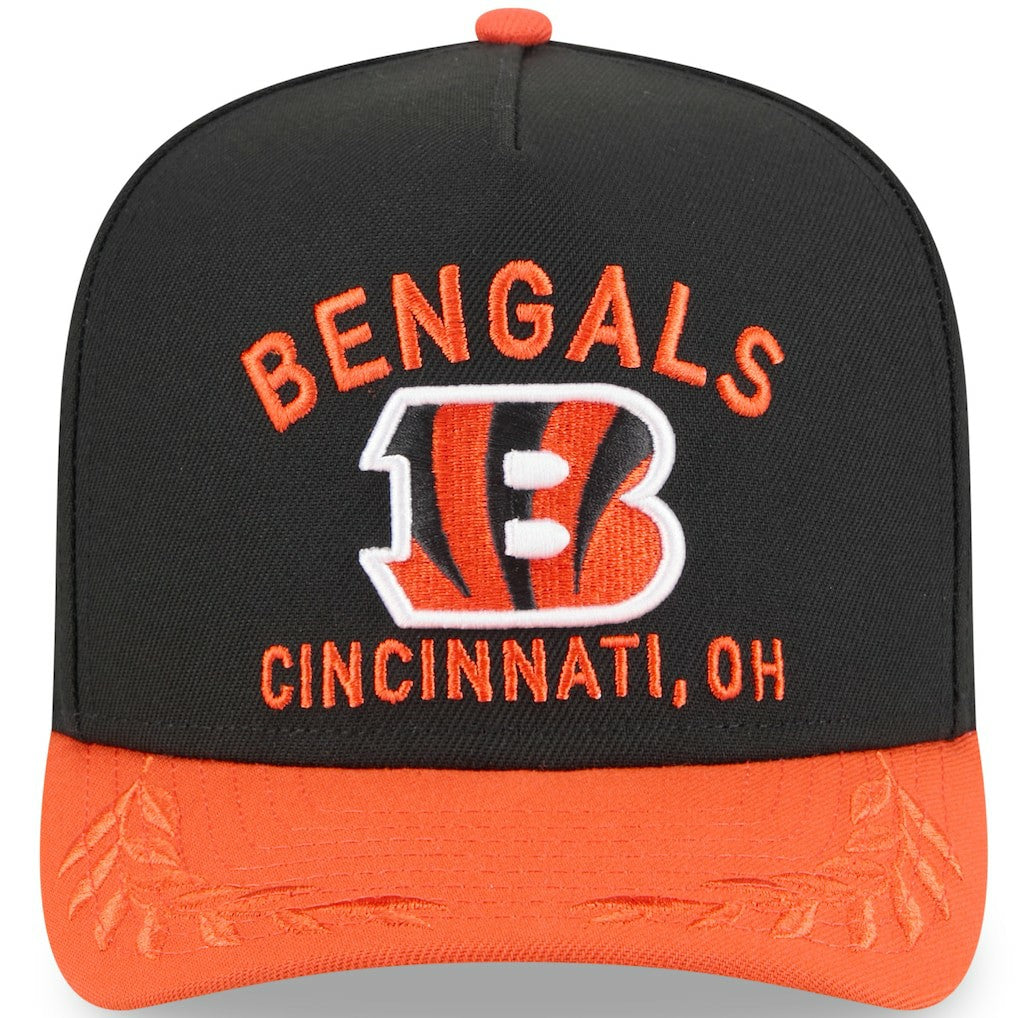 Cincinnati Bengals New Era Youth 2025 NFL Draft A-Frame 9FIFTY Snapback Hat Black/Orange
