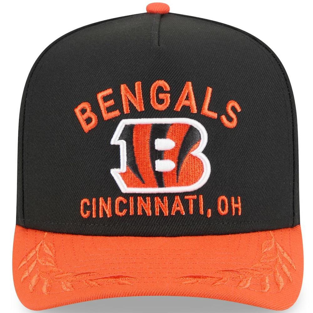 Cincinnati Bengals New Era Youth 2025 NFL Draft A-Frame 9FIFTY Snapback Hat Black/Orange