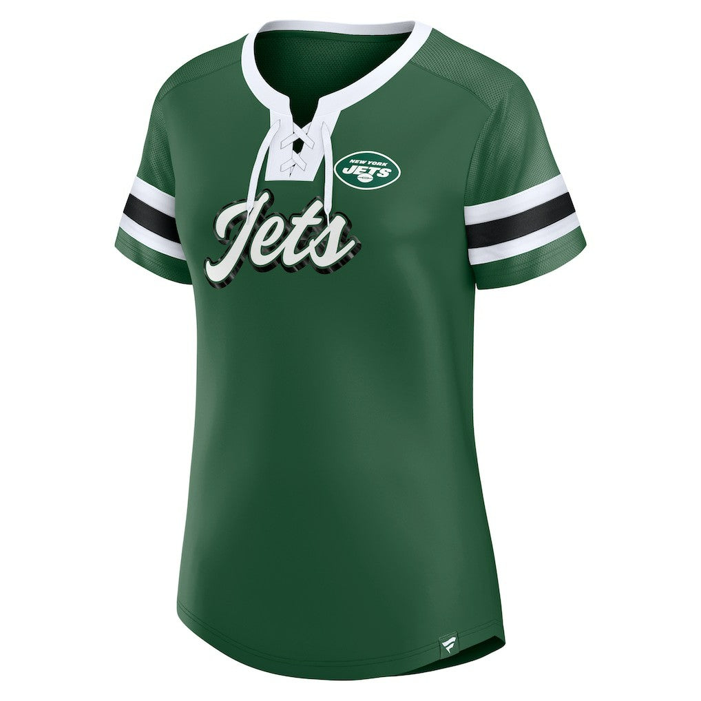Fanatics New York Jets Women's Original State Lace-Up T-Shirt Green