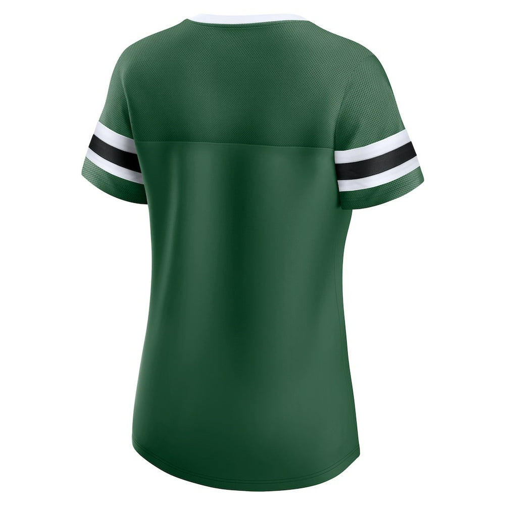 Fanatics New York Jets Women's Original State Lace-Up T-Shirt Green