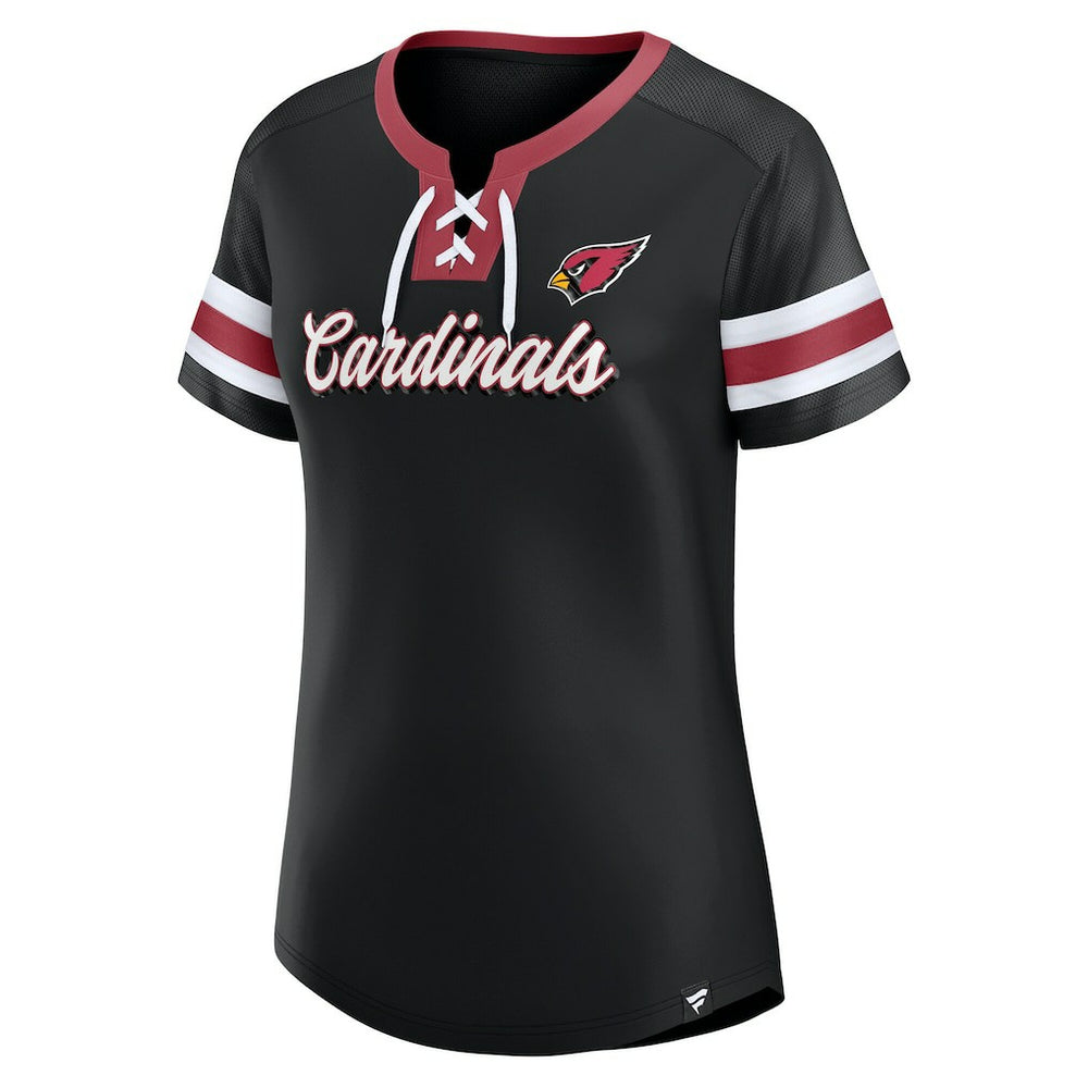 Fanatics Arizona Cardinals Women's Original State Lace-Up T-Shirt Black